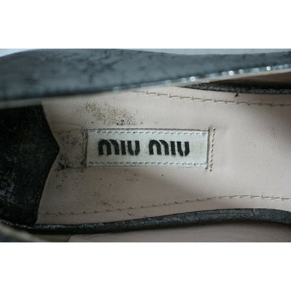 Miu Miu Jeweled Loafers Flats Made In Italy K238 - Picture 9 of 9